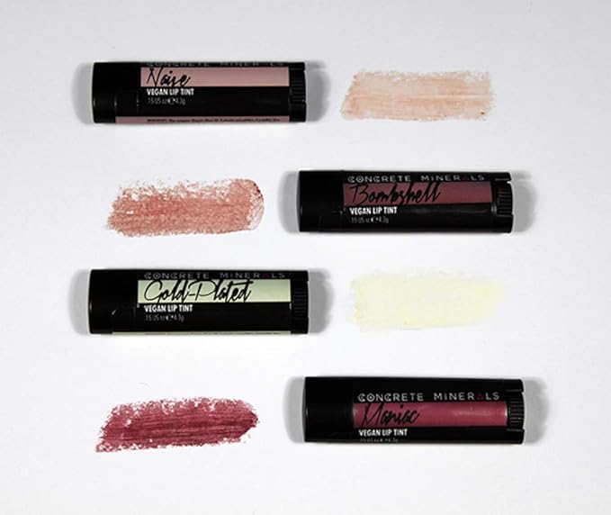 Concrete Minerals Lip Tints, Nourishing Formula With High Color Payout, Longwear With Smooth Application, Cooling Sensation Of Peppermint, 100% Vegan and Cruelty Free, 0.6 Ounce Total (Bridesmaid)