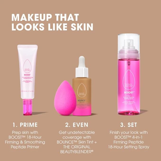 Beautyblender 12-Hour Always on Radiant Skin Tint, Breathable Serum Foundation Stays Put for All Day Long Wear, Infused with Hyaluronic Acid & Niacinamide, Medium 4