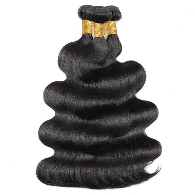 Body Wave Human Hair Bundles 16 18 20 Inch 12A Body Wave Bundles Human Hair 100% Unprocessed Brazilian Virgin Hair 3 Bundles Human Hair Weave Bundles Deals Real Human Hair Natural Black Color