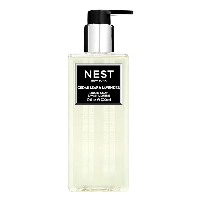 NEST New York Liquid Soap, Cedar Leaf & Lavender - 10 fl oz - Cleanses & Nourishes Skin - Approx. 300 Pumps Per Bottle - Gluten Free & Cruelty Free
