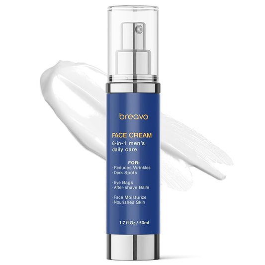 6 in 1 Face Cream for Men: 6 in 1 Mens Face Moisturizer, Mens Face Cream Anti Aging - Eye Bags Treatment & Wrinkle Cream for Men 1.7 oz