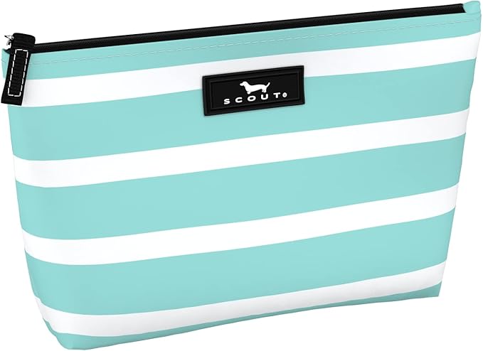 SCOUT Twiggy Makeup Bag, Slim Water-Resistant Pouch Zips Shut, Wipes Clean, Packs Easily