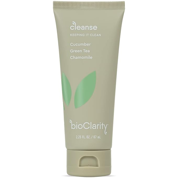 BioClarity Face Cleanser | 100% Vegan, Gentle Wash with Cucumber, Green Tea, and Chamomile, for Sensitive Oily Skin. Natural Ingredients (2.25 Fl Oz)