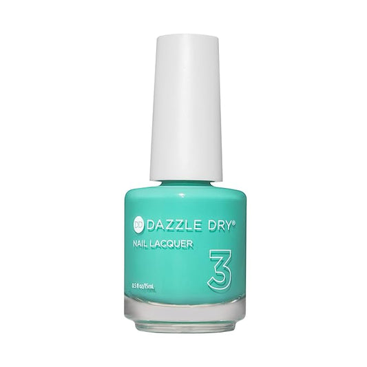 Dazzle Dry Nail Lacquer (Step 3) - Coastal Cabana - A bright semi-sheer aquamarine. Semi-sheer cream. (0.5 fl oz)