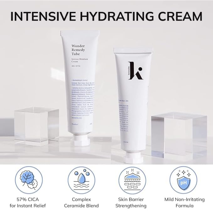 Korean Moisturizer with CICA (Redness Relief) & Ceramide (Barrier Repair) for Hydrating Face Care, 3.38 Fl Oz