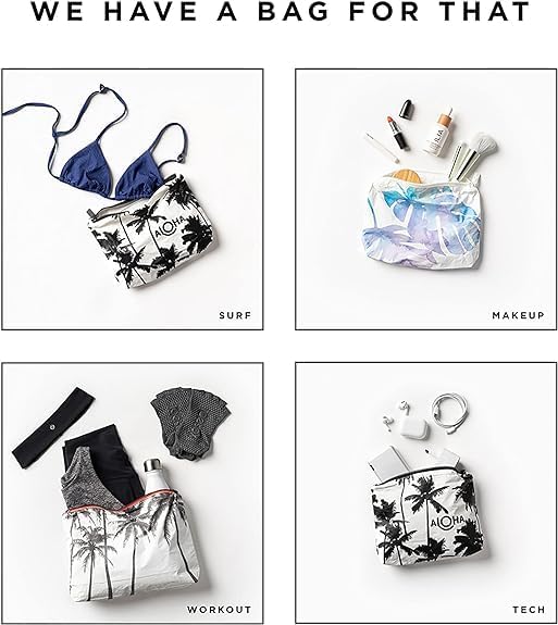 ALOHA Collection Small Pouch | Lightweight, Packable, and Splash-Proof Makeup Pouch | Easy to Clean