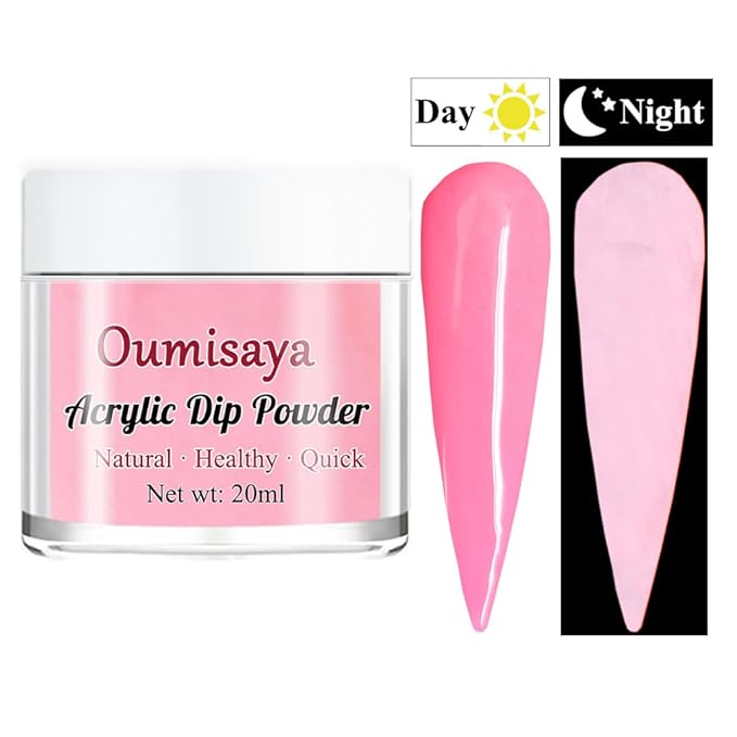 Glow in the dark Acrylic Nail Powder Clear Pink White Colors Set for French Nail Art Design 20ML/PCS (AP080)