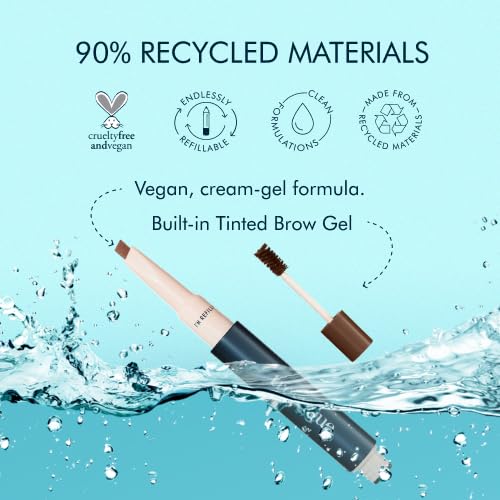 trestique Brow Pencil And Gel, Refillable Eye Brow Pencil With Built-In Brow, Clean Beauty Eyebrow Pencil And Brow Gel, Sustainable 2-In-1