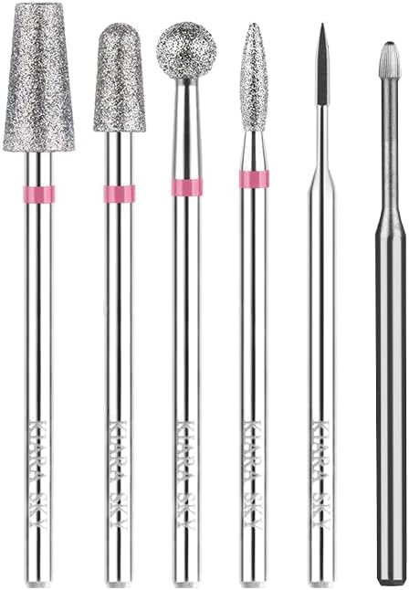 Kiara Sky Cuticle Bit and Bundle - Diamond Cuticle Drill Bits - Long Lasting Nail Drill Bits - Professional Cleaner Tool for Under Nails, Cuticle Bit Bundle