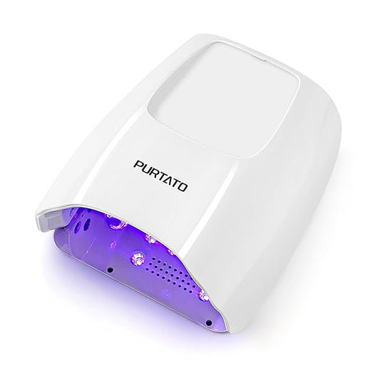 Professional Cordless Rechargeable UV LED Nail Lamp with 4 Timer Setting and 126W High Power Quick Drying Nail Dryer(White)