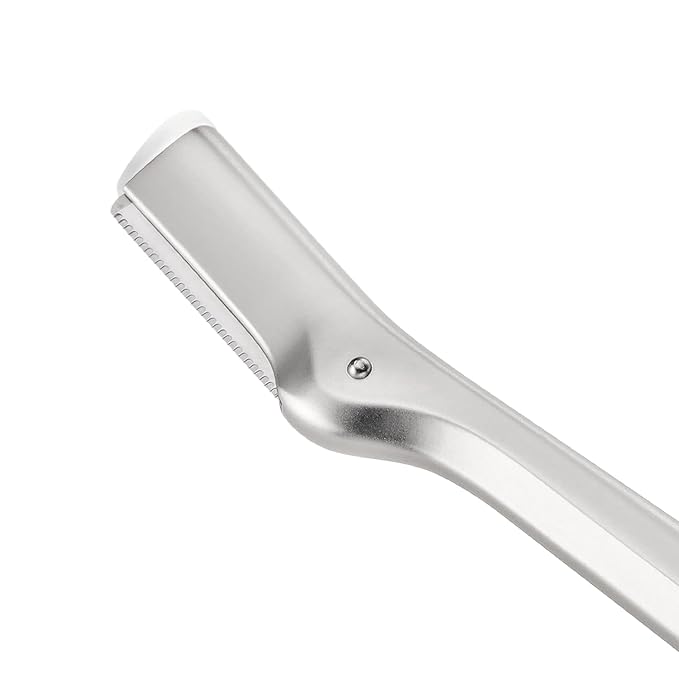 Tweezerman Eyebrow Razor with 3 Replacement Blades and Safety Cap (Stainless Steel)