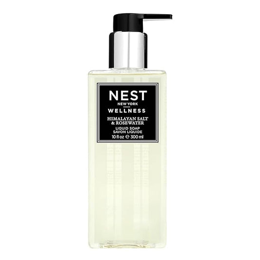 NEST New York Liquid Soap, Himalayan Salt & Rosewater - 10 fl oz - Cleanses & Nourishes Skin - Approx. 300 Pumps Per Bottle - Gluten Free & Cruelty Free