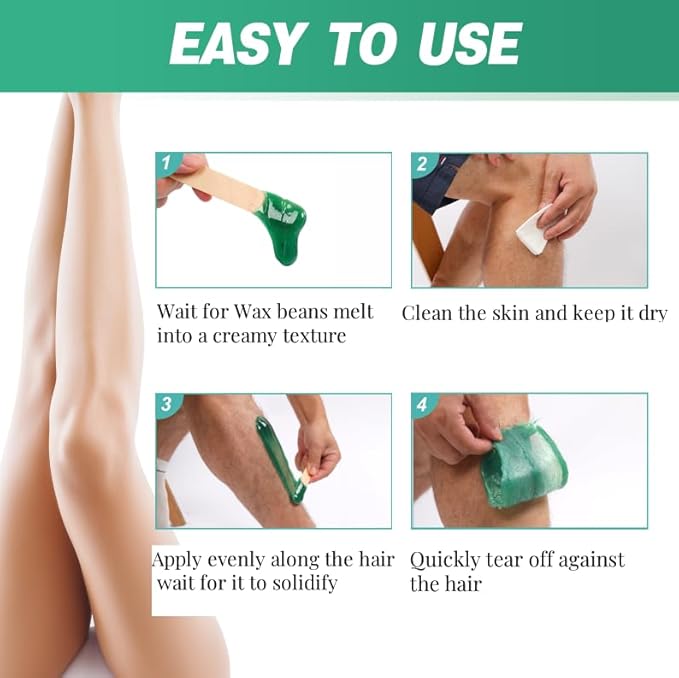 Beads for Coarse Hair Removal, 3lb for Sensitive Skin Women, Hard Wax for Full Body, Brazilian Waxing, Bikini, Face, No Rosin Unscented Low Temperature Home Beans