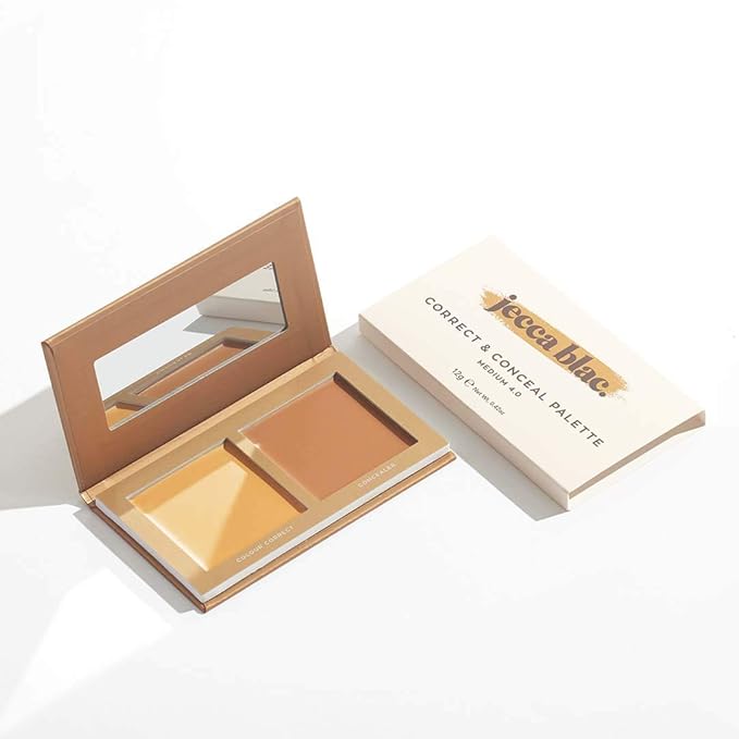 Jecca Blac Correct and Conceal Medium Coverage Palette, Lightweight Long Lasting Formula, Medium To Full Coverage, Gender Neutral and LGBTIQA+ Inclusive Make Up, Medium 4.0, 0.42 oz