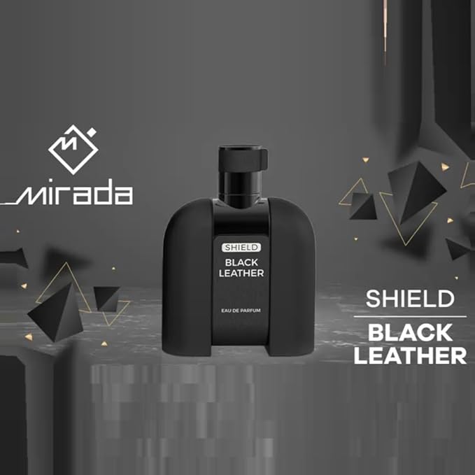 Shield Black Leather, Men's Eau de Parfum (EDP) 3.4 FL. Oz (100ml), Men’s Perfume with Notes of Cardamom, Leather, Jasmine, Patchouli, Amber and Moss