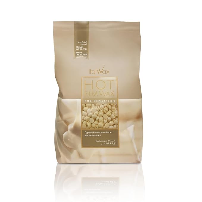 Italwax White Chocolate - 1kg / 2.2lb - Hard wax beads for hair removal - Natural formulation ideal for all skin type - Vanilla aroma - Recommended for Bikini Area and Armpits