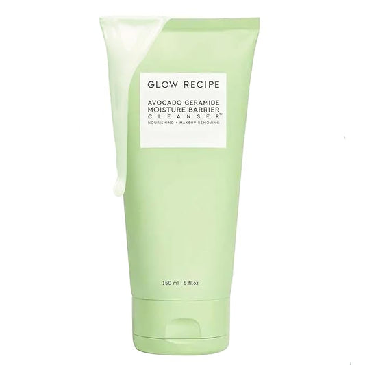 Glow Recipe Avocado Ceramide Facial Cleanser for Dry Skin - Hydrating Gel to Foaming Face Wash for Women & Men - Gentle Moisture Barrier Repair with Hyaluronic Acid & Colloidal Oatmeal, 150ml
