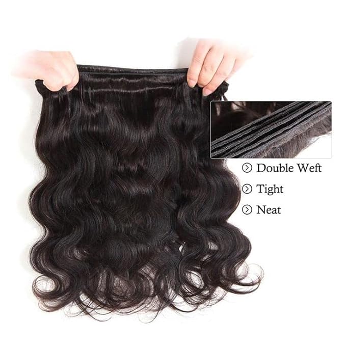 Body Wave Human Hair Bundles 22 24 26 Inch 12A Body Wave Bundles Human Hair 100% Unprocessed Brazilian Virgin Hair 3 Bundles Human Hair Weave Bundles Deals Real Human Hair Natural Black Color