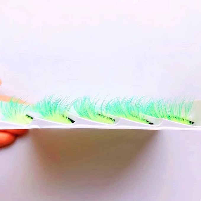 Sunniess Ombre Colored Lashes Silk Protein Fluffy Wispy Volume Fake Lashes for Halloweens Cosplay Party Stage Russian D Curl Lashes with Color Make up Faux Mink False Eyelashes 5 Pairs