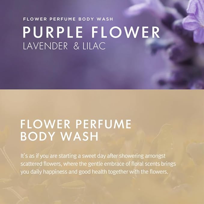 Flower Perfume Body Wash 31.7 fl oz, 900 ml (Purple - Lavender & Lilac)
