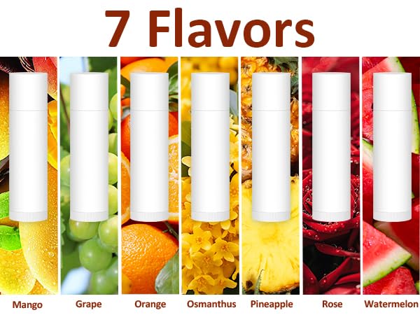 210 Pack Lip Balm Unlabeled, Natural Lip Balm Bulk Blank Tube, Personalized Lip Balms for Party Favors Adults and Bridal Shower Favors or Baby Shower Gifts-7 Flavors