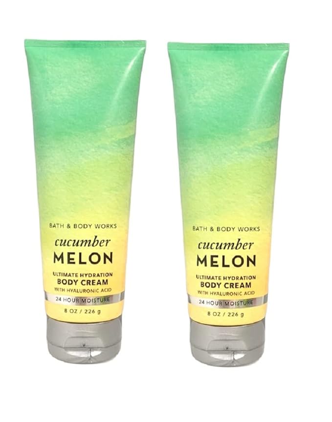 Bath & Body Works Ultimate Hydration Body Cream For Women 8 Fl Oz 2- Pack (Cucumber Melon)