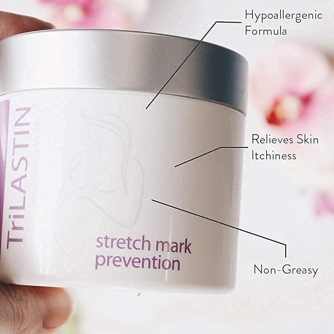 TriLASTIN Maternity Stretch Mark Prevention Cream (4oz) Bundle with Hydro-Thermal Accelerator (3oz) | Pregnancy Must-Have | Safe and Hypoallergenic Gift for First-time Moms | 2 Month Supply