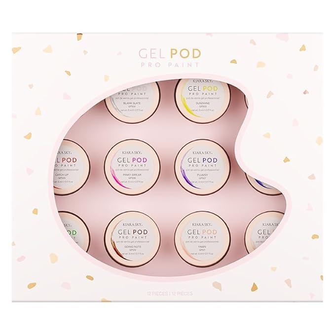 KIARA SKY Professional Nails Gel Art Paint Pod Collection - 12 Ultra Pigmented Colors for Nail Art