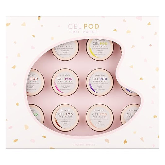 KIARA SKY Professional Nails Gel Art Paint Pod Collection - 12 Ultra Pigmented Colors for Nail Art