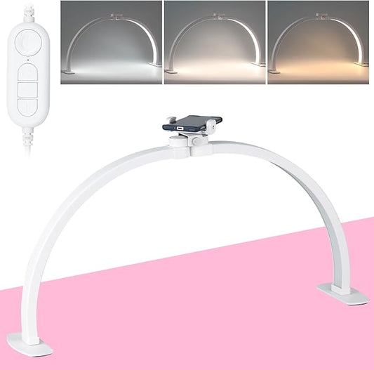 Foldable Desk UV Light for Nail Manicure and Eyelash Extension, 3 Light Settings Bright Fill-in Lamp, White (23 * 11.5 Inch)