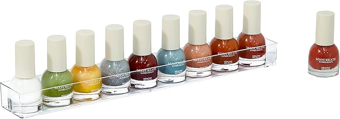 Nail Polish Organizer 84 Bottles of 7 Layers Sunglass Organizer Acrylic Display Rack Eyeglasses Storage Essential Oils Holder Makeup Organizer No Tool Needed Assembly, Clear (2 Pack)