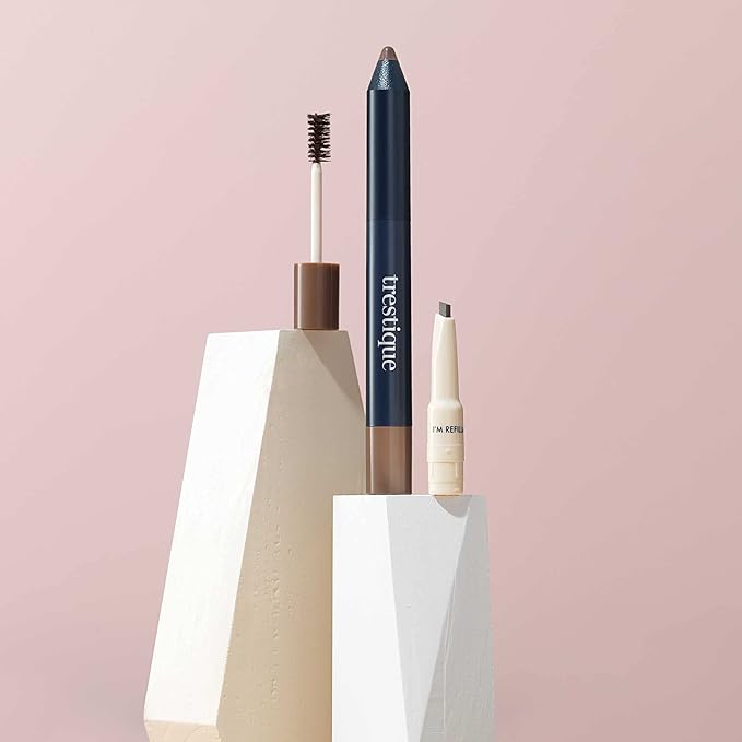 trestique Brow Pencil And Gel, Refillable Eye Brow Pencil With Built-In Brow, Clean Beauty Eyebrow Pencil And Brow Gel, Sustainable 2-In-1