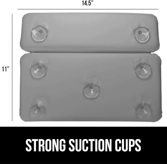 GORILLA GRIP Bath Pillow for Tub, Improved Suction Cups, Luxury Bathtub Pillows, Headrest for Neck and Back Support, Relaxing Home Spa, Hot Tubs and Bathroom Essentials, Gifts for Women, 2 Panel Gray