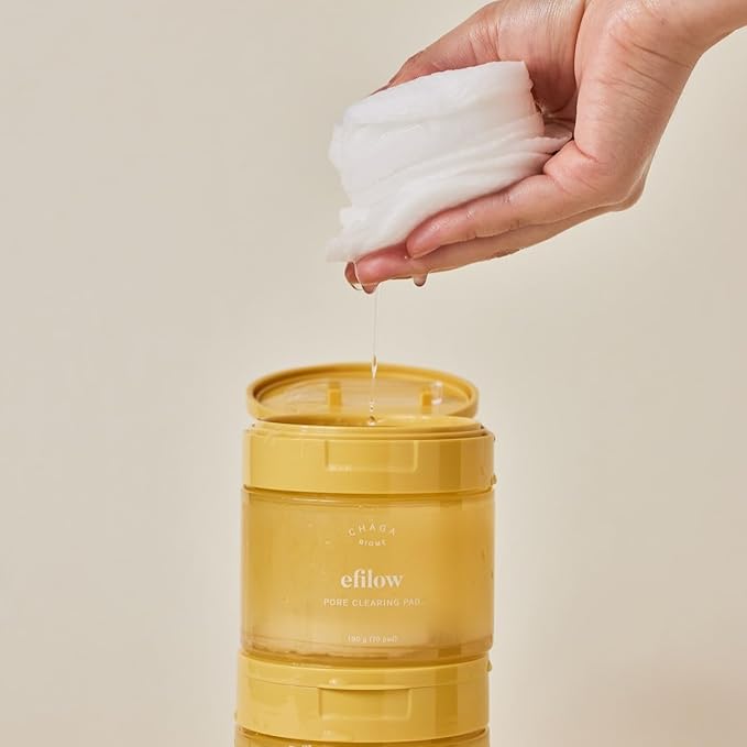 Chaga Mushroom Biome Pore Clearing Pad, Vegan Facial Exfoliating Toner Pads with AHA BHA PHA LHA, 70 Pads 190g