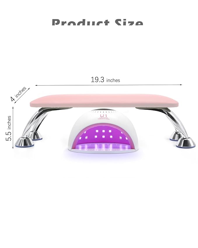 Nail Arm Rest Cushion, Big Nail Arm Rest for Nail Tech, Professional Nail Hand Rest Pillow Stand Manicure Hand Rest Spa Salon Foot Hand Arm Feet Leg Rest (Pink)