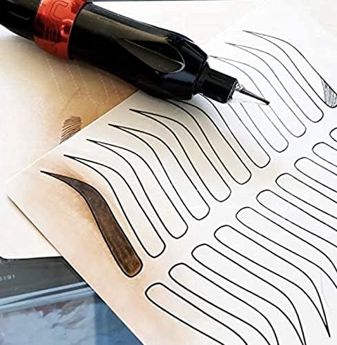 Stylia Microblading Practice Fake Skin Sheet for Eyebrow Tattoo, Eye Brow Makeup, Fake Tattoo Skin, Tattoo Skin Practice Kit, Tattooing Supplies Silicone Sheets (12 Pieces- Inkless Black Double Sided)