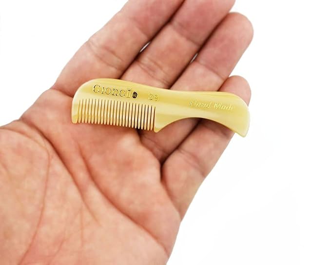 Giorgio G39 Extra Small Men's Fine Toothed Beard and Mustache Comb for Facial Hair Grooming and Styling. Add this pocket comb to your hair styling accessories, Saw-Cut and Hand Polished (2.75")