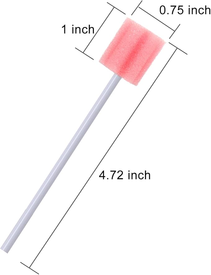 250 Pcs Disposable Mouth Swabs Sponge, BVN Oral Swabs, Oral Care Swabs Disposable, Mouth Swabs, Unflavored and Sterile Disposable Dental Swabsticks for Mouth Cleaning, Pink