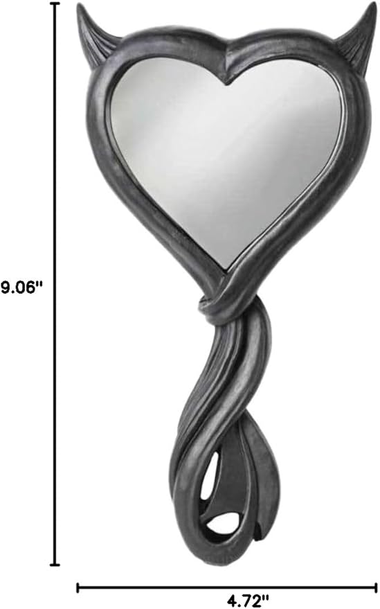 Alchemy England Devil's Heart Hand Mirror Gift Black Horns Gothic Boudoir