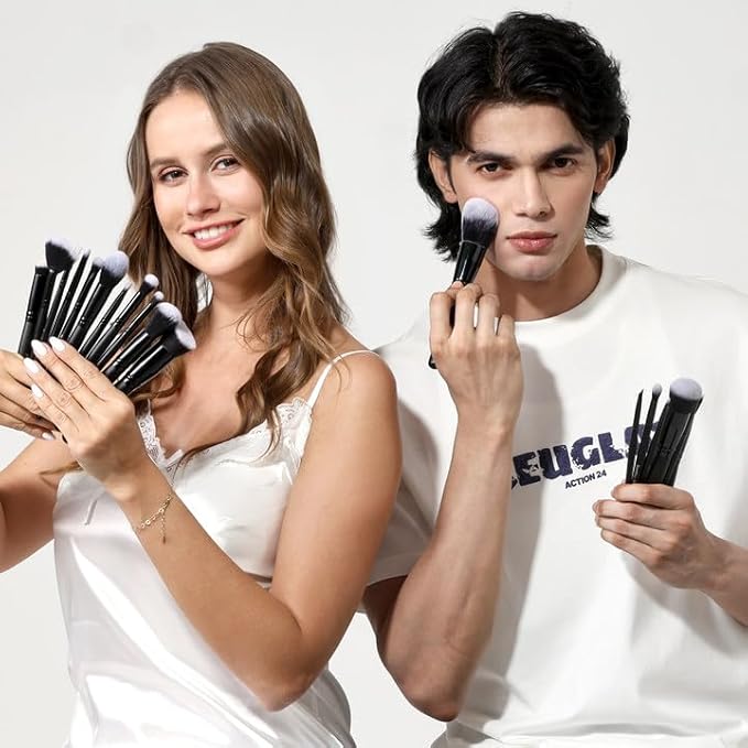 29pcs Black Professional Makeup Brush Set Kabuki Powder Concealers Eye shadows Blush Eyeliner Eyebrow Contour Eye blending Brushes