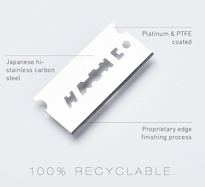 60 Feather FHS-10 Japanese Steel Razor Blades - Refill for OneBlade Core, Hybrid, & Genesis Razors - Single Blade Razor