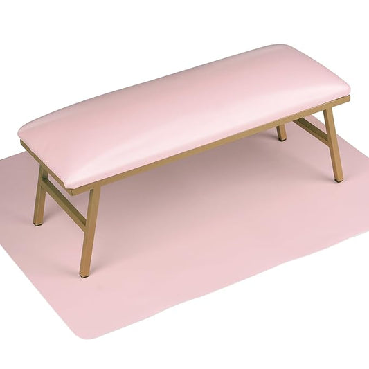 Arm Rest for Nails, Nail Arm Rest for Nail Tech with Microfiber Leather Nail Table Mat, Manicure Hand Rest Stand Nail Art Accessories Tool for Nails Tech（Pink）