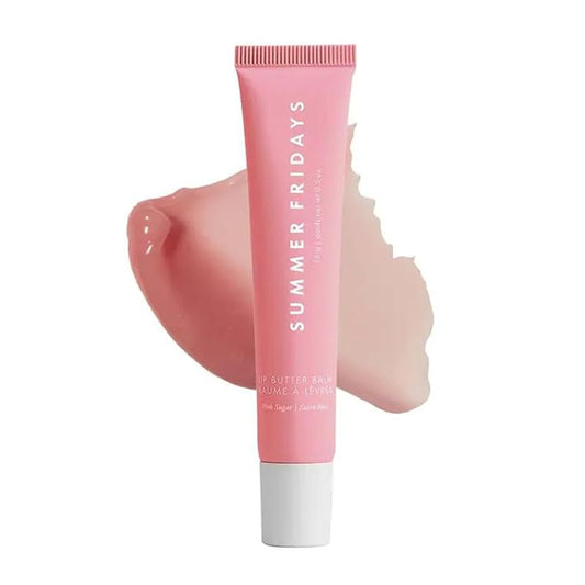 Summer Fridays Tinted Lip Butter Balm - Conditioning Vegan Lip Balm for Instant Moisture, Shine & Hydration - Sheer-Tinted, Soothing Skincare - Pink Sugar (.5 Oz)