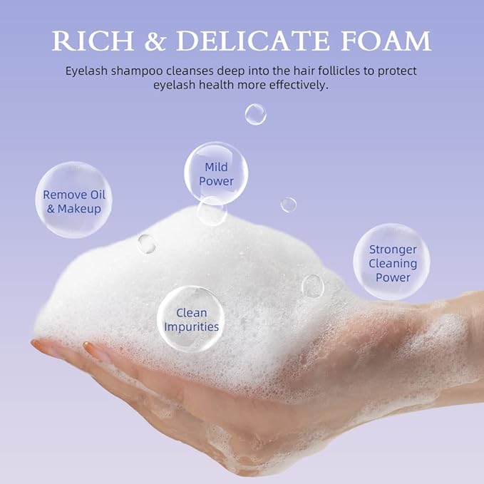 ARISON LASHES Lash Shampoo for Lash Extensions 150ml Fragrance Eyelash Extension Cleanser Natural Lash Extension Shampoo Safe Eyelid Foaming Cleanser Makeup Remover