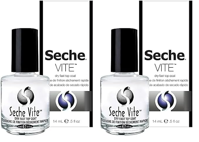 Seche Vite Dry Fast Top Nail Coat, Clear - .5 oz. oz (Pack of 2)