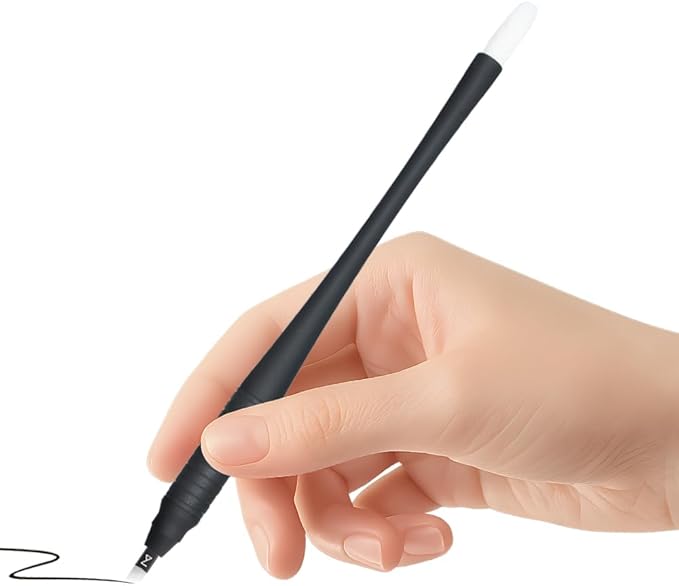 Mellie's Signature Microblading Eyebrow Pen (Pack of 10) - Disposable - Sterilized Blade, Comfortable Rubber Grip and Pigment Sponge For Brows (Black, C14 .18mm)