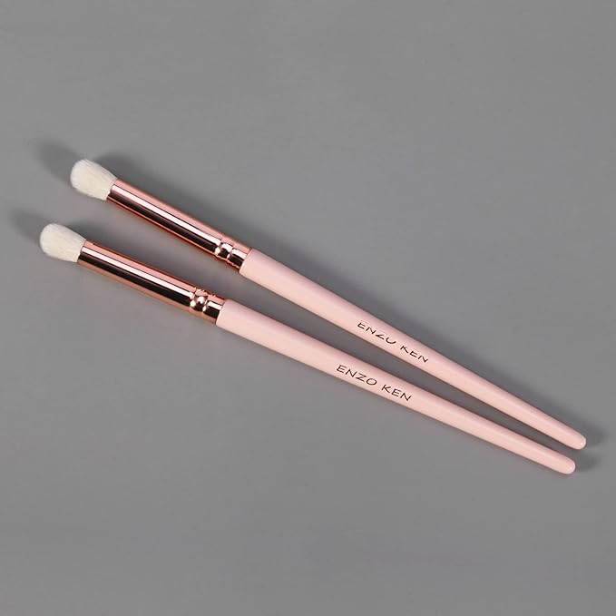 Natural Goat Hair Eyeshadow Brush, ENZO KEN Small Blending Eye Shadow Brush, Eye Shadow Blending Brush, Eye Blending Brush, Nose Contour Brush, Single Natural Hair Makeup Brush, Eye Brush. Pink, E404M