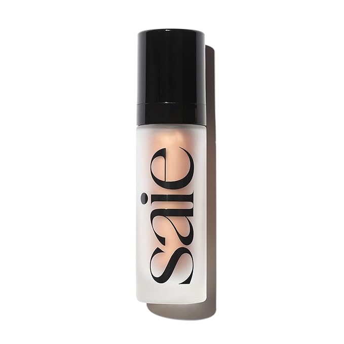 Saie Glowy Super Gel Lightweight Illuminator - Luminizer and Makeup Primer for Glowing Skin - Enriched with Vitamin C + Hydrating Squalane Oil - Sunglow (1 oz)