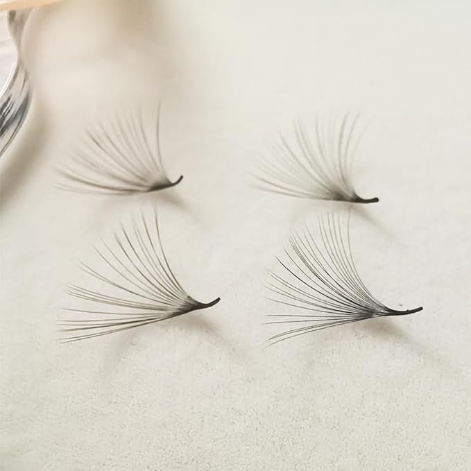 Veritee 1000 Fans 25D Handmade Lash Extensions by Pinching Mix 9-16mm Cashmere Velvet Premade Eyelash Extensions Silk Promade Loose fans, black