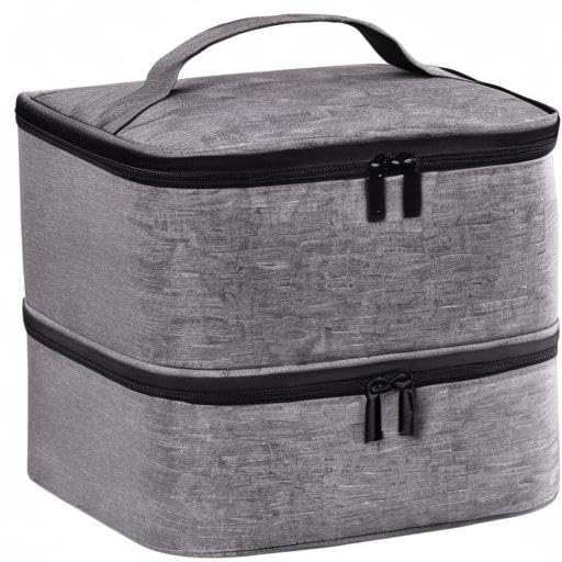 Nail Polish Carrying Case Bag-Holds 30 Bottles, Double-Layer Nail Polish Storage and Nail Dryer Case(Grey)